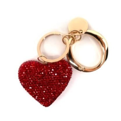 Rhinestone Heart Keychain