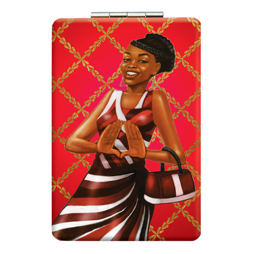 African American Expressions Compact Mirror | Red and White