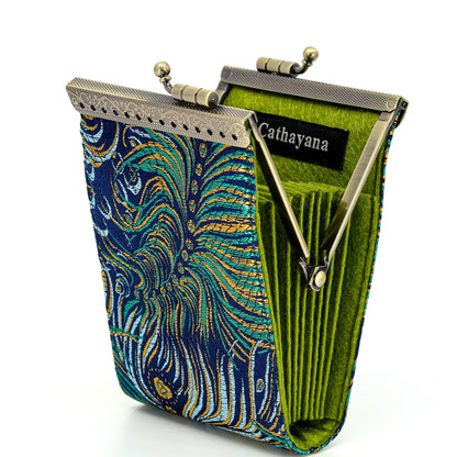 Peacock Brocade RFID Card Holder