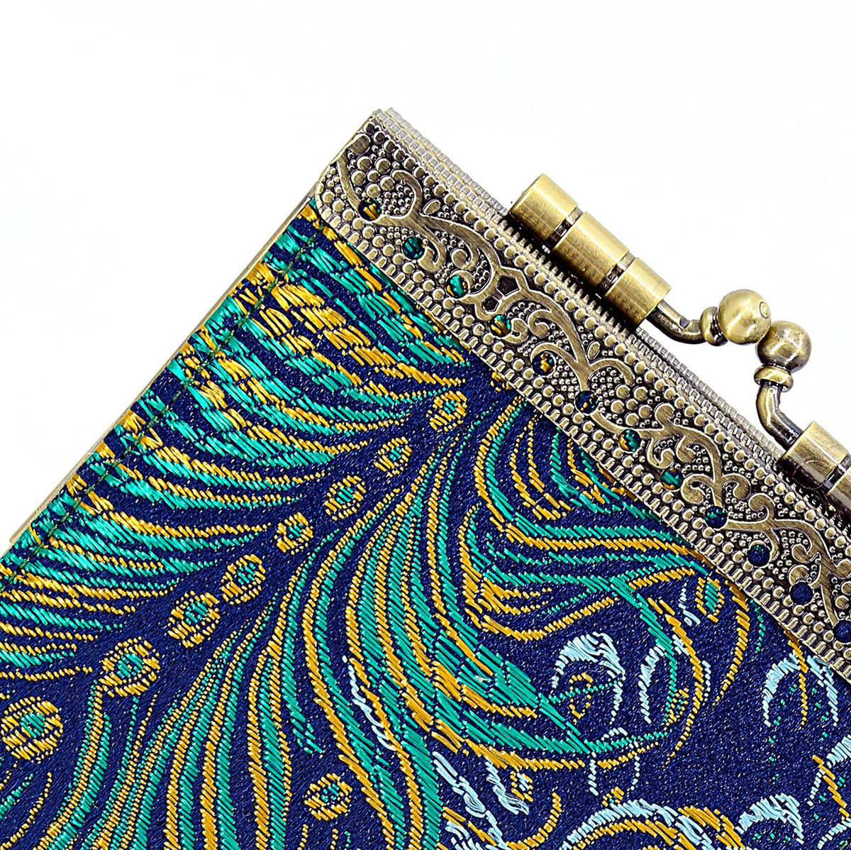 Peacock Brocade RFID Card Holder