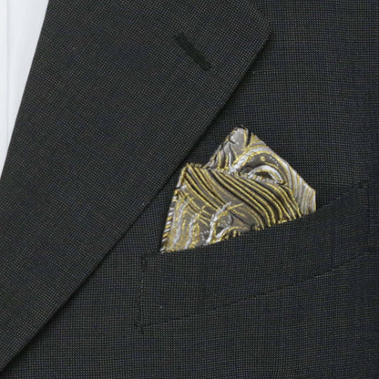 Brocade Peacock Print Pocket Square