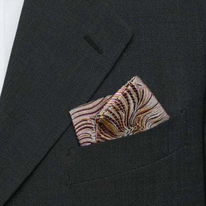 Brocade Peacock Print Pocket Square