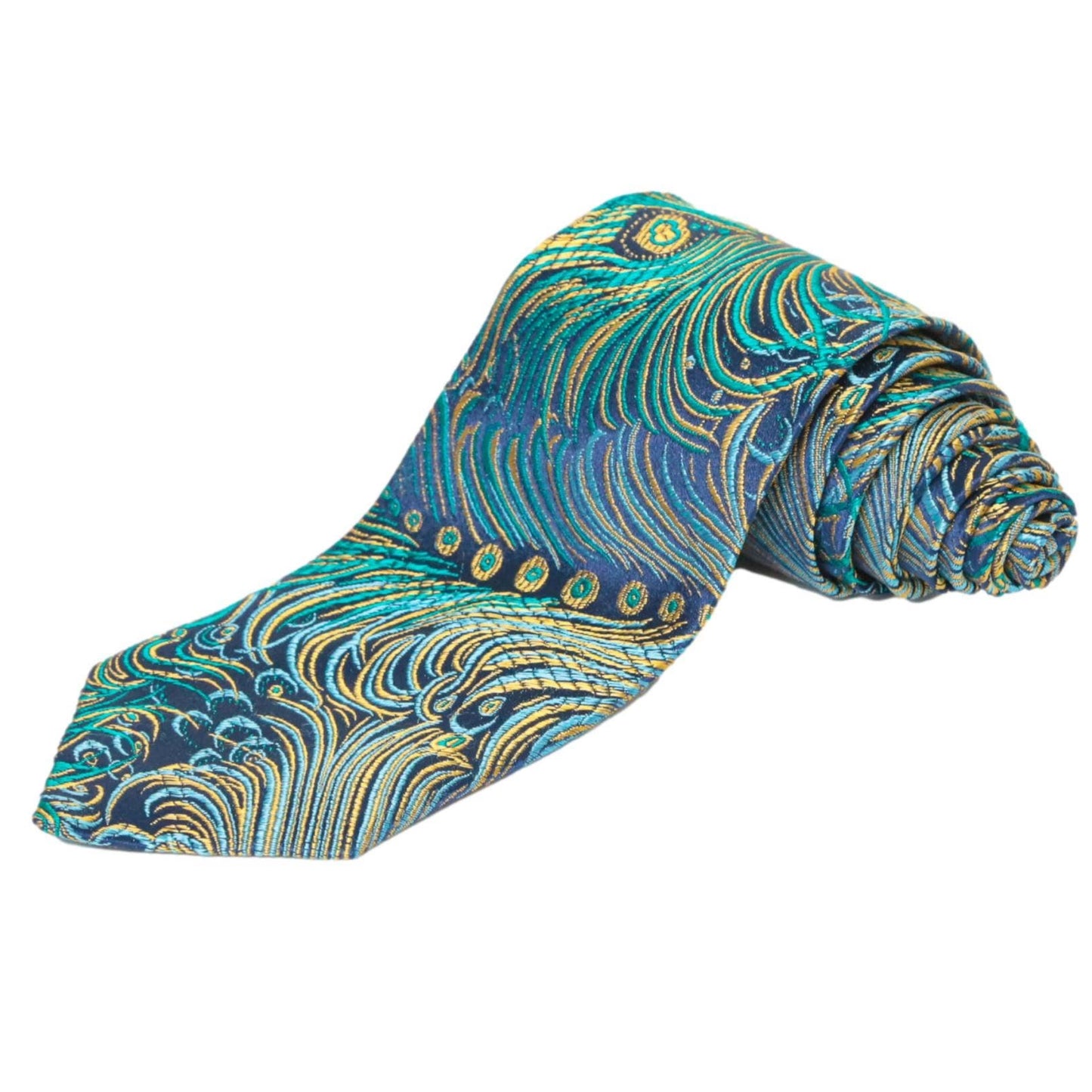 Brocade Peacock Print Necktie