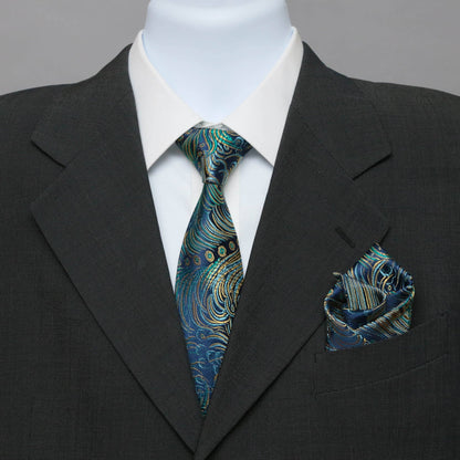 Brocade Peacock Print Necktie
