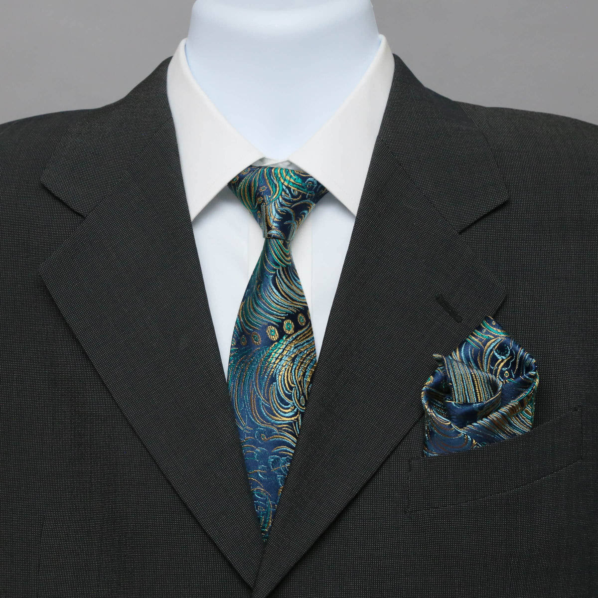 Peacock Pattern Brocade Men’s Tie