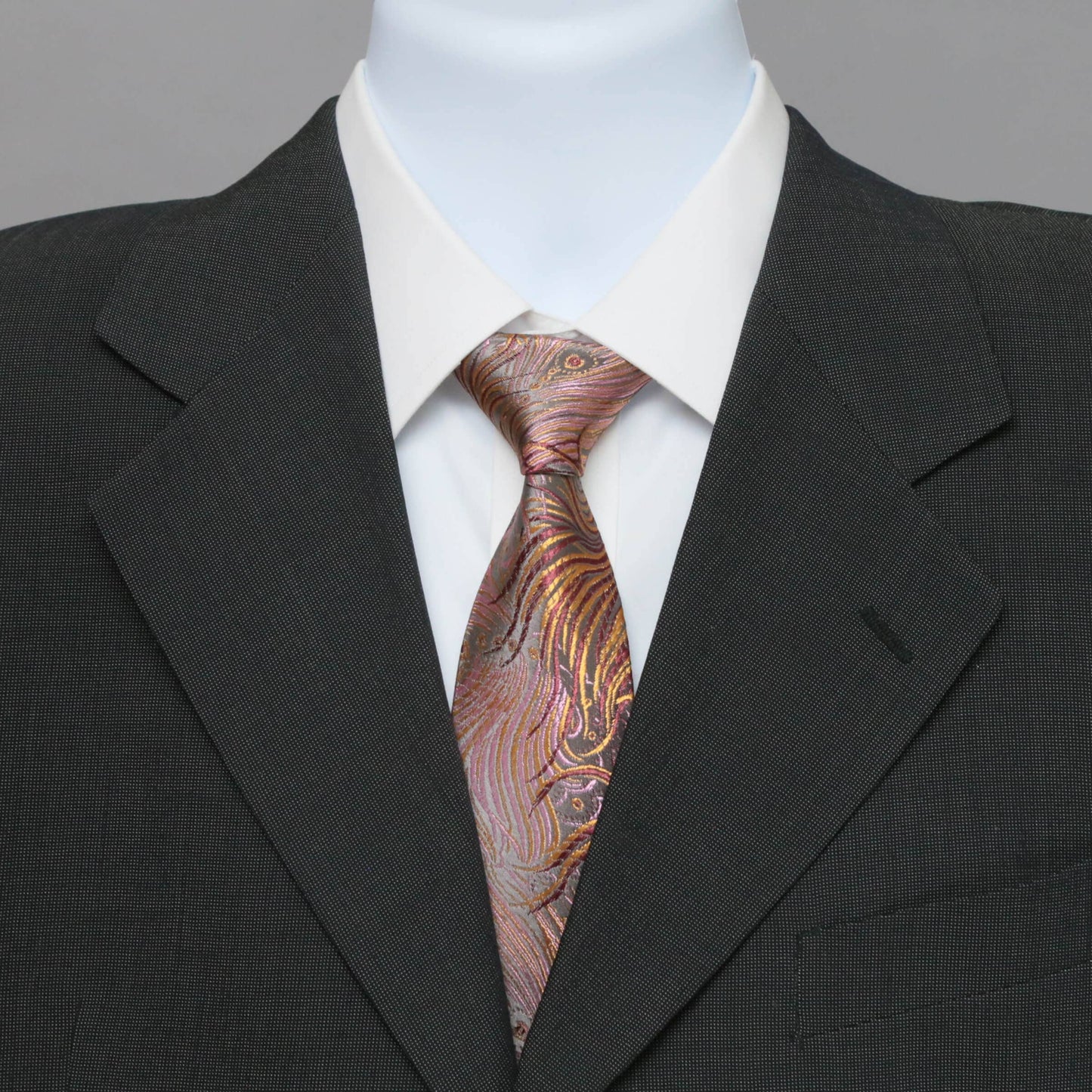 Brocade Peacock Print Necktie