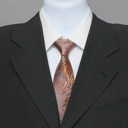 Brocade Peacock Print Necktie