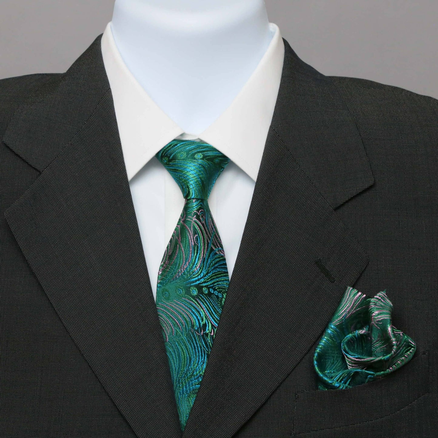 Brocade Peacock Print Necktie