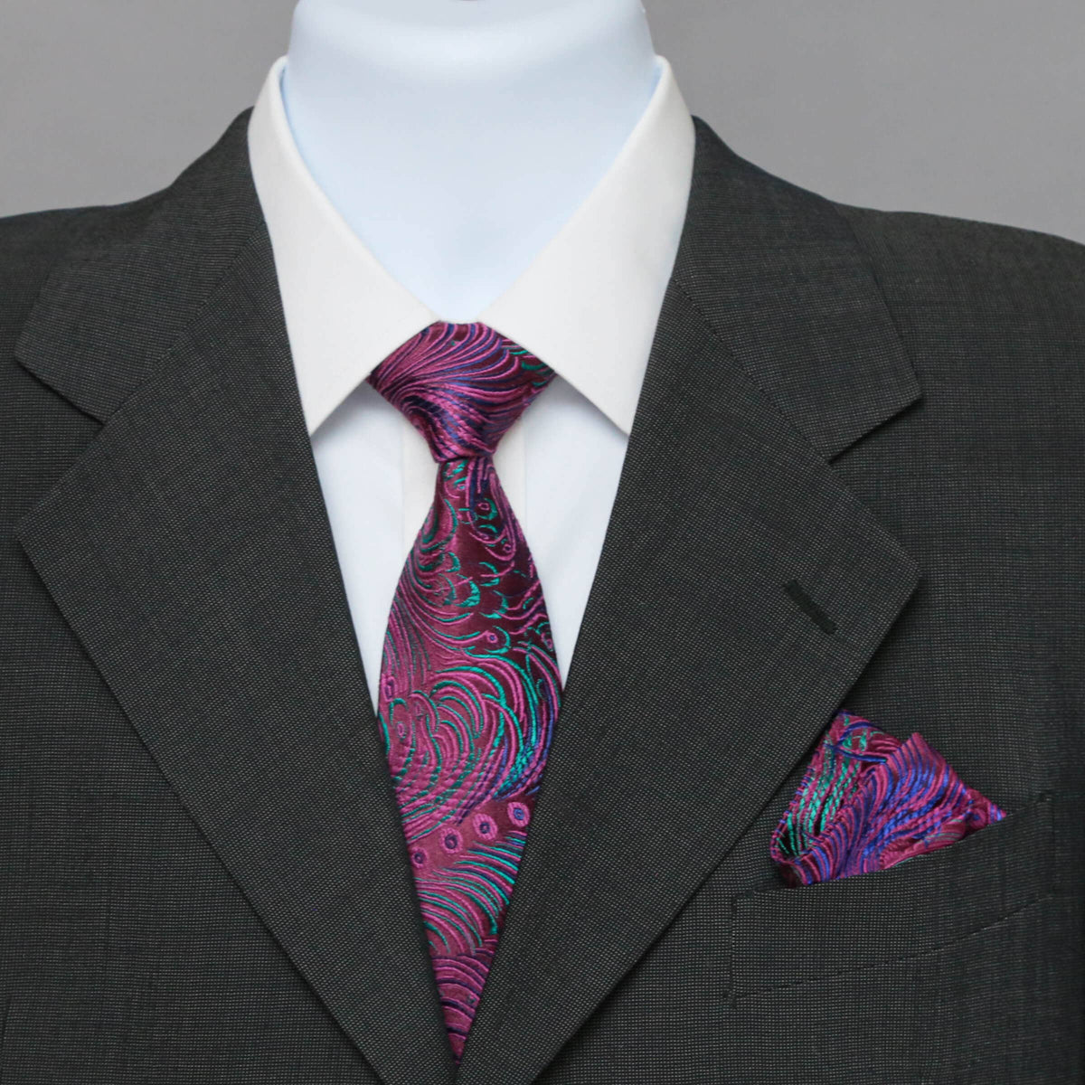 Peacock Pattern Brocade Men’s Tie