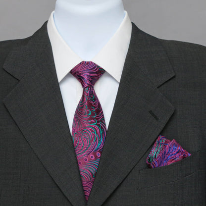 Peacock Pattern Brocade Men’s Tie