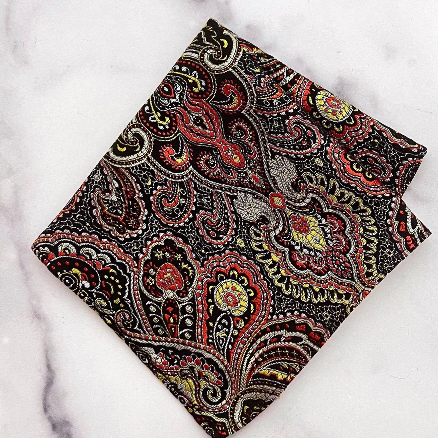 Brocade Paisley Print Pocket Square