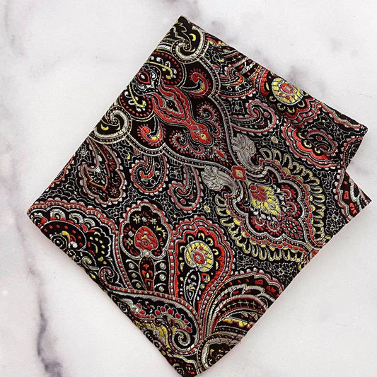 Brocade Paisley Print Pocket Square