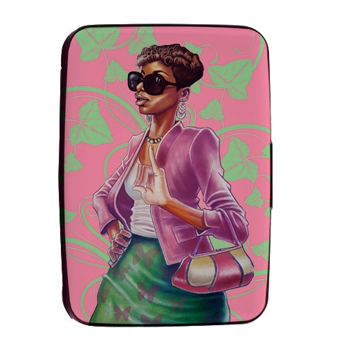 African American Expressions 'Pink and Green' RFID Card Holder