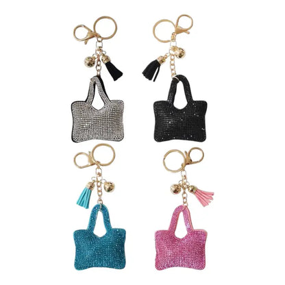 rhinestone tote keychain