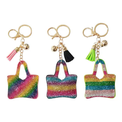 rhinestone tote keychain