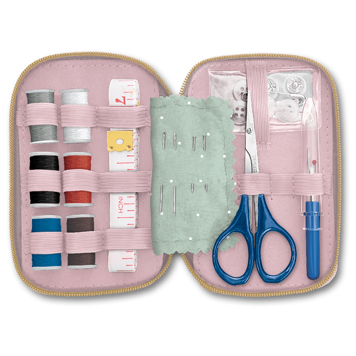 compact sewing kit | Black Patchwork