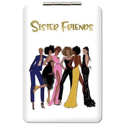 African American Expressions Rectangular Compact Mirror | Sister Friends 2