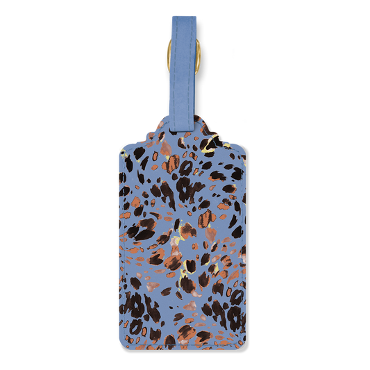 Abstract Luggage Tag | Blue Leopard