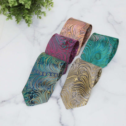 Peacock Pattern Brocade Men’s Tie