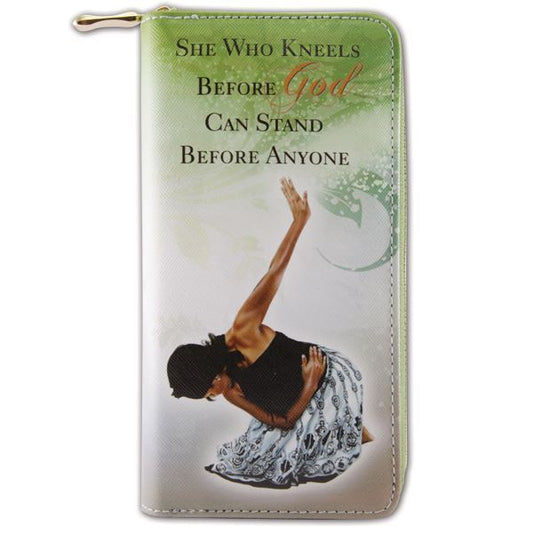 statement wallet | She Who Kneels