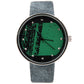 studded denim watch