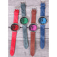 studded denim watch