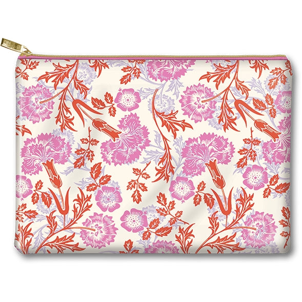 vegan leather accessory pouch | Cream Floral