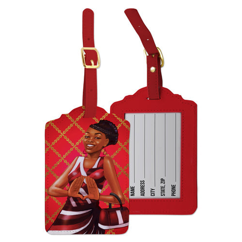 Lady in Red Luggage Tag Set