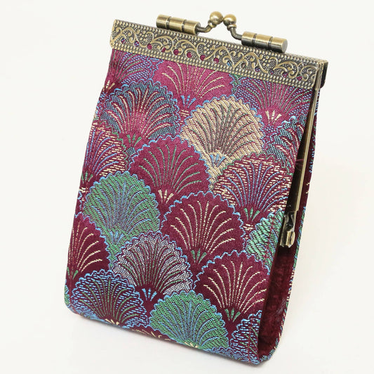 Seashell Pattern RFID Card Wallet | Burgundy