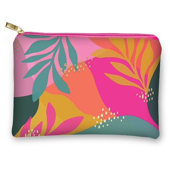 vegan leather accessory pouch | Leaves