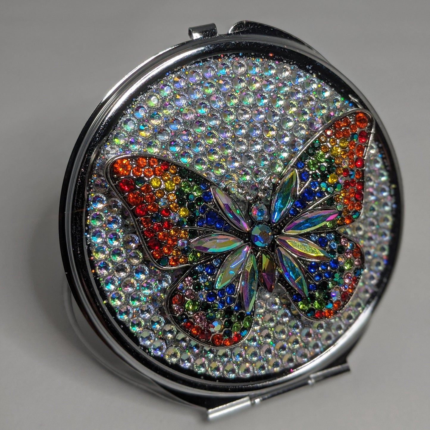 rainbow butterfly compact mirror