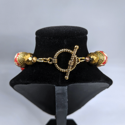 handmade beaded bracelet | Red Sparkle