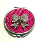 rhinestone bow compact mirror
