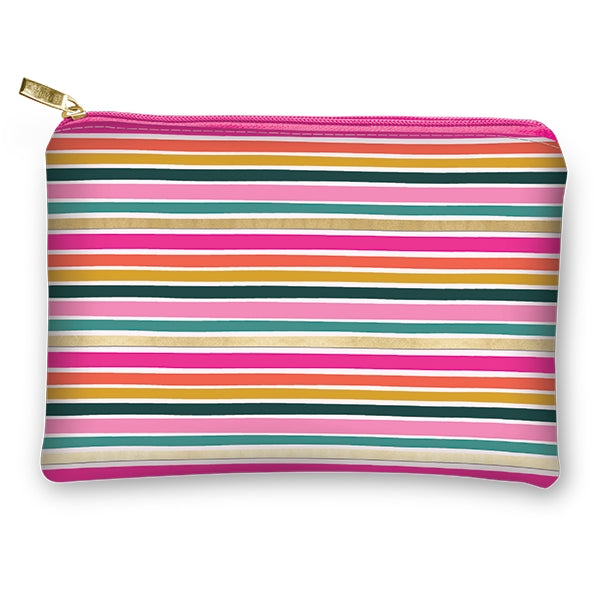 vegan leather cosmetic bag | Sketched Stripes